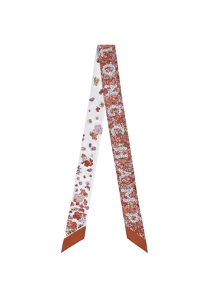 Longchamp Frise Fleurie scarf - White