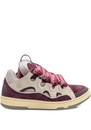 Lanvin curb lace-up sneakers - Red