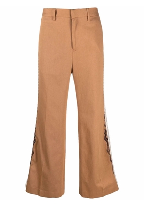Doublet side-trim flared trousers - Brown