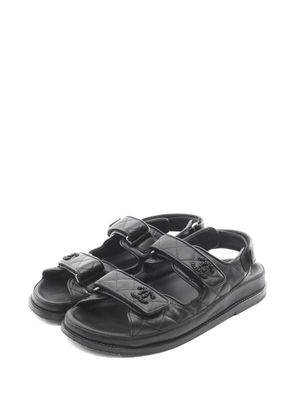 CHANEL Pre-Owned 1986-1988 matelasse sandals - Black