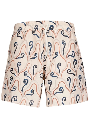 COMMAS plant-print swim shorts - Neutrals
