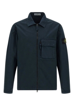 Stone Island zip-fastening patch-pocket shirt jacket - Blue