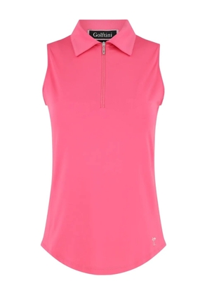 Golftini zip-neck sleeveless polo top - Pink