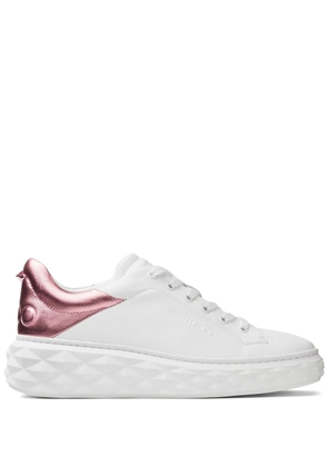 Jimmy Choo Diamond Maxi metallic-effect sneakers - White