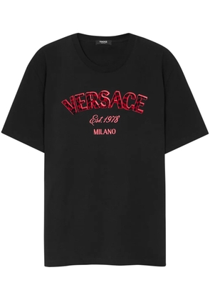 Versace Wild Stamp embroidered T-Shirt - Black