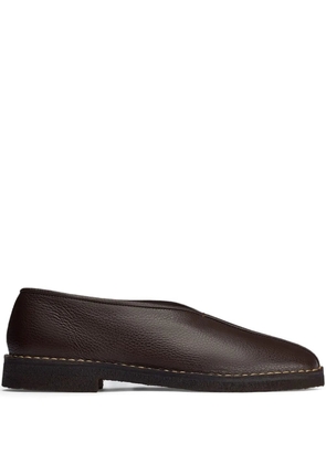 LEMAIRE piped square-toe slippers - Brown