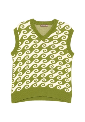 CHATEAU ORLANDO graphic v-neck vest - Green