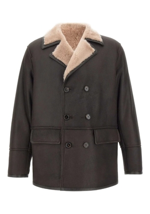 BOSS L-Mabano fur-collar jacket - Brown