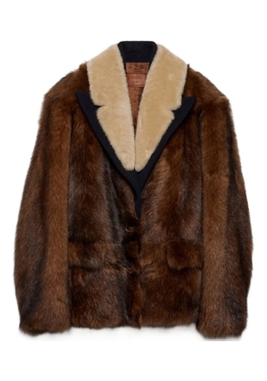 Prada shearling coat - Brown
