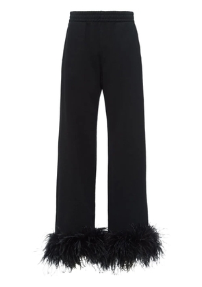 Prada feather-trim fleece track pants - Black