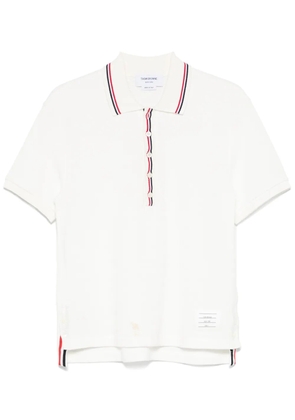 Thom Browne RWB stripe-detail polo shirt - Neutrals