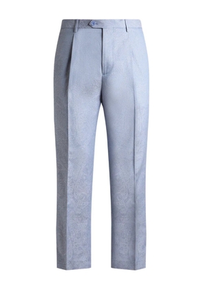 ETRO paisley-jacquard cotton trousers - Blue