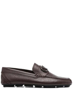 Valentino Garavani VLogo Signature leather driving shoes - Brown
