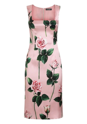 Dolce & Gabbana floral-print midi dress - Pink