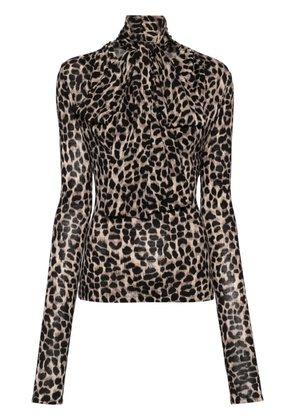 Blumarine Animalier-print blouse - Brown