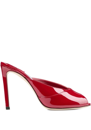 Jimmy Choo 100mm Brigitte peep-toe mules - Red