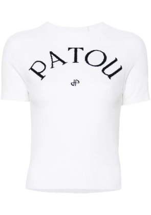 Patou logo-jacquard knitted top - White