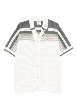 Casablanca striped crochet shirt - White