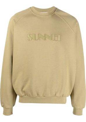Sunnei logo-embroidered crew-neck sweatshirt - Green