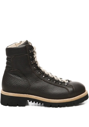 Eleventy leather lace-up boots - Brown