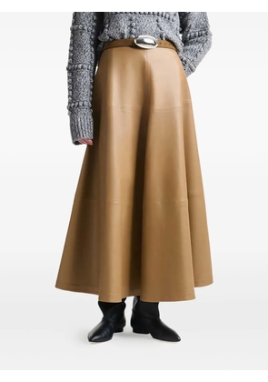Altuzarra A-line leather skirt - Neutrals
