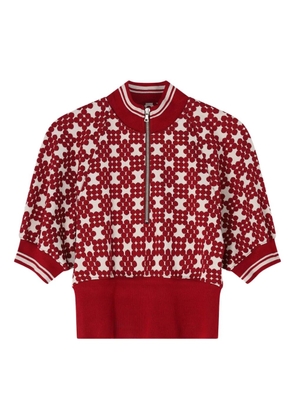 DRIES VAN NOTEN ribbed jacquard sweater - Red