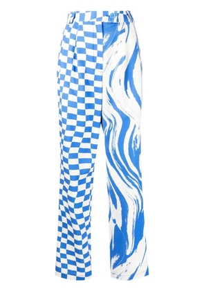 Christopher John Rogers multi-print high rise trousers - White