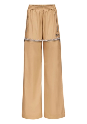 AREA Crystal Slit track pants - Brown