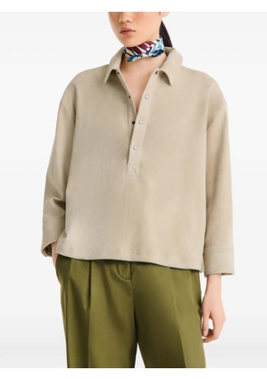 Longchamp Catch The Parisian Wave silk scarf - Blue