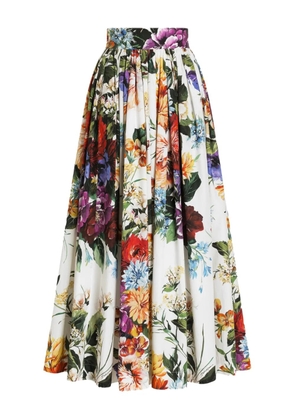 Dolce & Gabbana floral-print maxi skirt - White