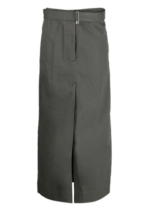 SA SU PHI belted cotton straight skirt - Green