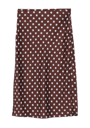 Posse polka-dot midi skirt - Brown