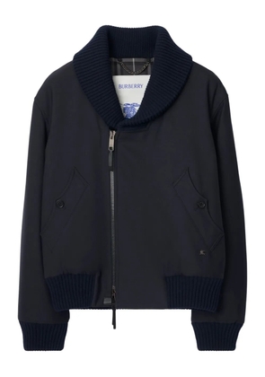 Burberry ribbed-trim bomber jacket - Blue