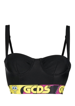 GCDS logo underband cropped top - Black