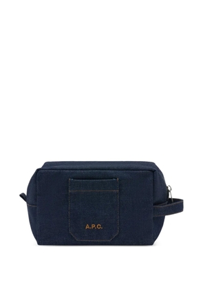 A.P.C. logo-detail denim wash bag - Blue