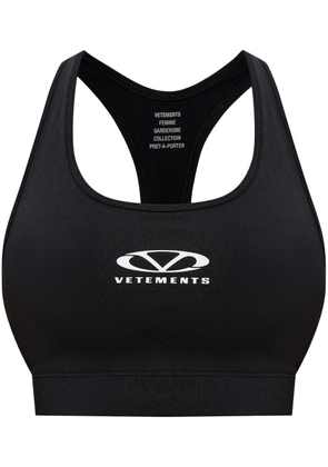 VETEMENTS logo-print top - Black