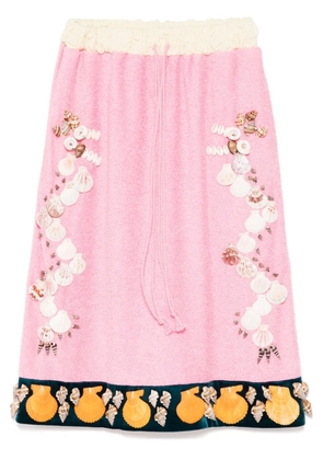 PENULTIMATE shell-embroidery dragon skirt - Pink