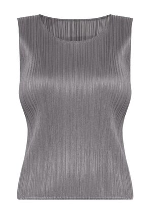 Pleats Please Issey Miyake plissé sleeveless top - Grey