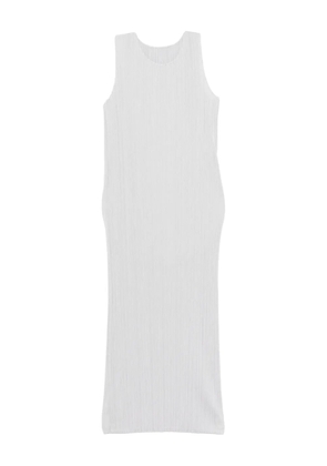 Pleats Please Issey Miyake pleated sleeveless maxi dress - Grey