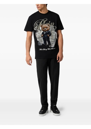 Philipp Plein rhinestones print round-neck T-shirt - Black