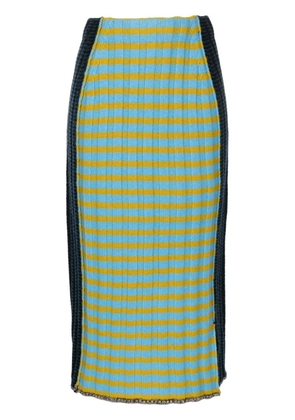 YANYAN KNITS check-print knitted skirt - Multicolour