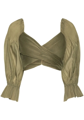 ZIMMERMANN plissé cropped top - Green