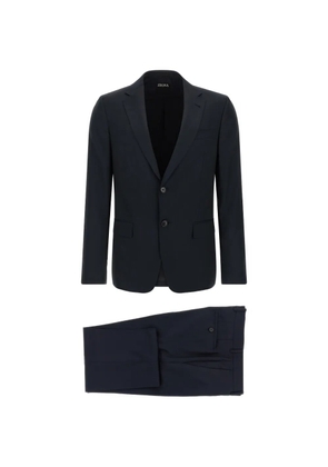 Zegna pinstriped button suit - Blue