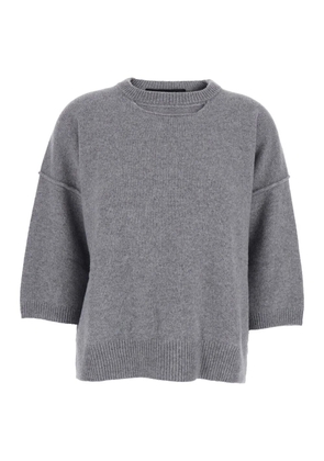 Federica Tosi short-sleeve wool-cashmere sweater - Grey