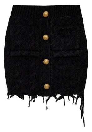 VETEMENTS raw-cut wool mini skirt - Black