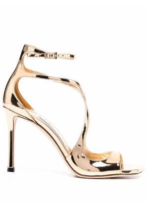Jimmy Choo Azia metallic-effect sandals - Yellow