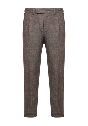 PT Torino pleated wool trousers - Brown