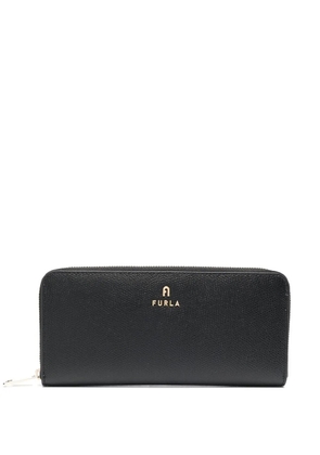 Furla logo-lettering leather wallet - Black