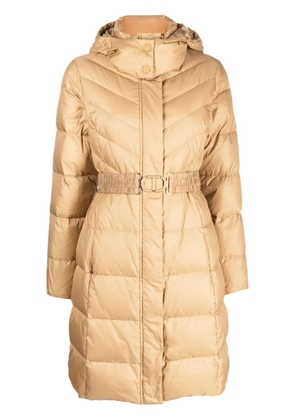 TWINSET hooded belted puffer coat - Neutrals