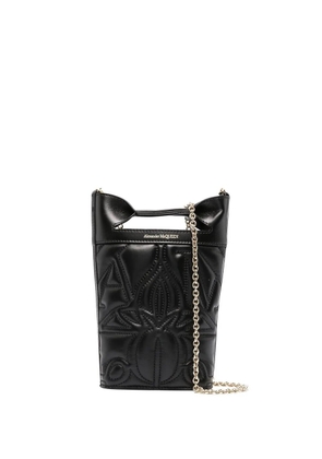 Alexander McQueen embroidered mini bucket bag - Black